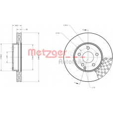 6110672 METZGER Тормозной диск