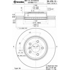 09.A785.11 BREMBO Тормозной диск