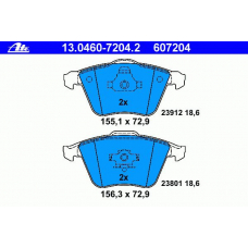 13.0460-7204.2 ATE Комплект тормозных колодок, дисковый тормоз