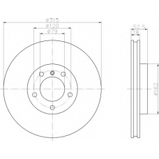 8DD 355 104-111 HELLA Тормозной диск