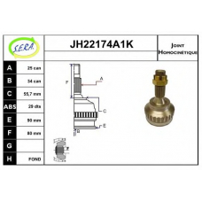 JH22174A1K SERA Шарнирный комплект, приводной вал