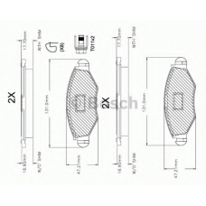 F 03A 150 014 BOSCH Комплект тормозных колодок, дисковый тормоз