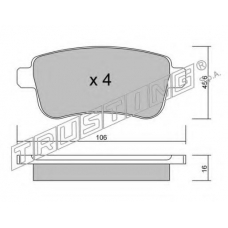 834.0 TRUSTING Комплект тормозных колодок, дисковый тормоз
