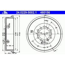 24.0229-5002.1 ATE Тормозной барабан