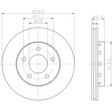 8DD 355 106-711 HELLA Тормозной диск