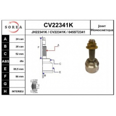 CV22341K EAI Шарнирный комплект, приводной вал