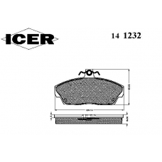 141232 ICER Комплект тормозных колодок, дисковый тормоз
