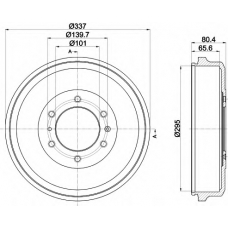 8DT 355 302-661 HELLA PAGID Тормозной барабан