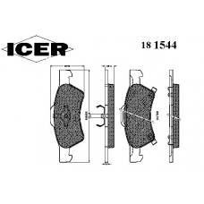 181544 ICER Комплект тормозных колодок, дисковый тормоз