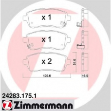 24283.175.1 ZIMMERMANN Комплект тормозных колодок, дисковый тормоз