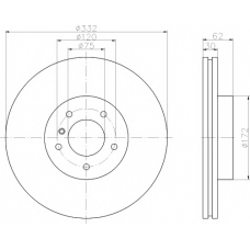 8DD 355 107-751 HELLA PAGID Тормозной диск