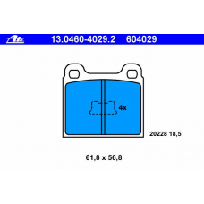 13.0460-4029.2 ATE Комплект тормозных колодок, дисковый тормоз