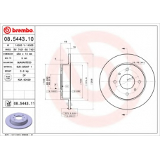 08.5443.11 BREMBO Тормозной диск