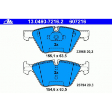 13.0460-7216.2 ATE Комплект тормозных колодок, дисковый тормоз