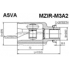 MZIR-M3A2 ASVA Шарнирный комплект, приводной вал