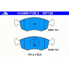 13.0460-7126.2 ATE Комплект тормозных колодок, дисковый тормоз