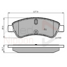 ADB01033 COMLINE Комплект тормозных колодок, дисковый тормоз