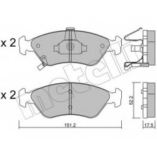 22-0371-0 METELLI Комплект тормозных колодок, дисковый тормоз