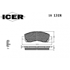 181318 ICER Комплект тормозных колодок, дисковый тормоз