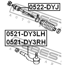 0522-DYJ FEBEST Осевой шарнир, рулевая тяга