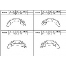 K7714 ASIMCO Комплект тормозных колодок