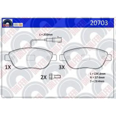 20703 GALFER Комплект тормозных колодок, дисковый тормоз