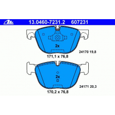 13.0460-7231.2 ATE Комплект тормозных колодок, дисковый тормоз