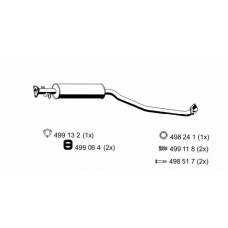 033039 ERNST Средний глушитель выхлопных газов