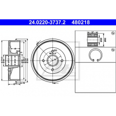 24.0220-3737.2 ATE Тормозной барабан