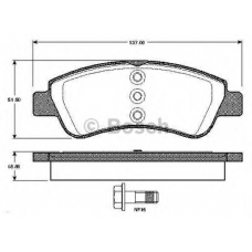 0 986 TB2 830 BOSCH Комплект тормозных колодок, дисковый тормоз