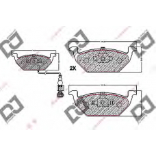 BP1188 DJ PARTS Комплект тормозных колодок, дисковый тормоз