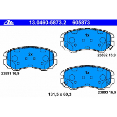 13.0460-5873.2 ATE Комплект тормозных колодок, дисковый тормоз