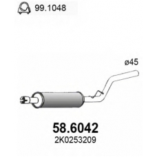 58.6042 ASSO Средний глушитель выхлопных газов