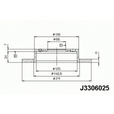 J3306025 NIPPARTS Тормозной диск