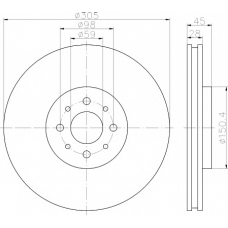 8DD 355 117-111 HELLA PAGID Тормозной диск