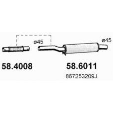 58.6011 ASSO Средний глушитель выхлопных газов