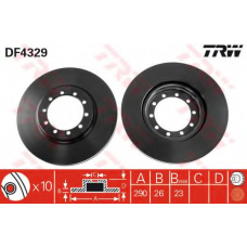 DF4329 TRW Тормозной диск