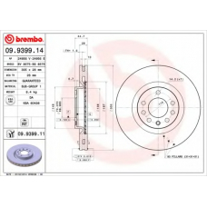 09.9399.11 BREMBO Тормозной диск