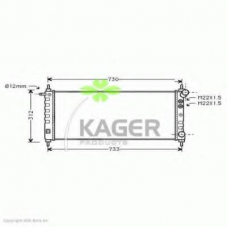 31-0802 KAGER Радиатор, охлаждение двигателя
