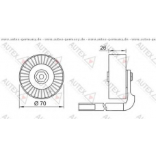 654239 AUTEX Натяжной ролик, поликлиновой  ремень