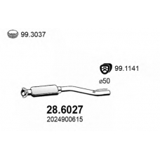 28.6027 ASSO Средний глушитель выхлопных газов