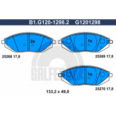 B1.G120-1298.2 GALFER Комплект тормозных колодок, дисковый тормоз
