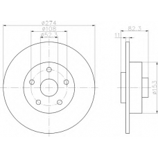 8DD 355 109-311 HELLA Тормозной диск