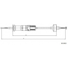 10.3413 CABOR Трос, управление сцеплением