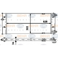 8MK 376 713-734 HELLA Радиатор, охлаждение двигателя