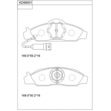 KD99501 ASIMCO Комплект тормозных колодок, дисковый тормоз