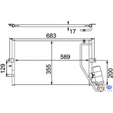 8FC 351 304-131 HELLA Конденсатор, кондиционер