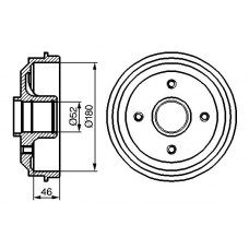 0 986 477 116 BOSCH Тормозной барабан