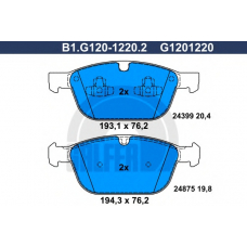 B1.G120-1220.2 GALFER Комплект тормозных колодок, дисковый тормоз