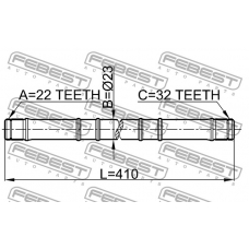 0212-GA16LH FEBEST Приводной вал